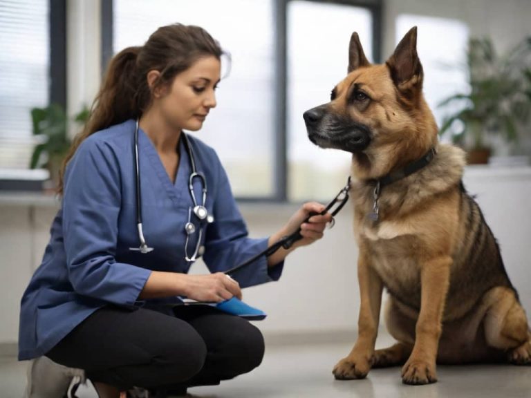 chien avec un lupus pris en charge par un veterinaire