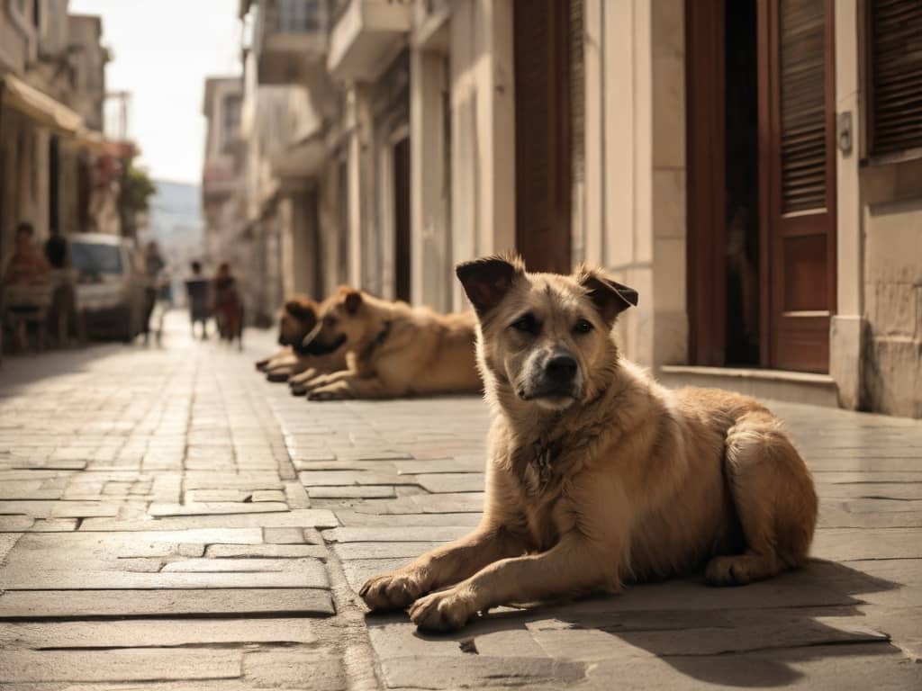 chiens errants dans les rues d Athenes